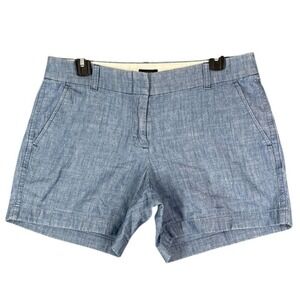 J Crew Shorts Womens 6 Blue Classic Chambray Slant Pockets Cotton Casual Bottoms